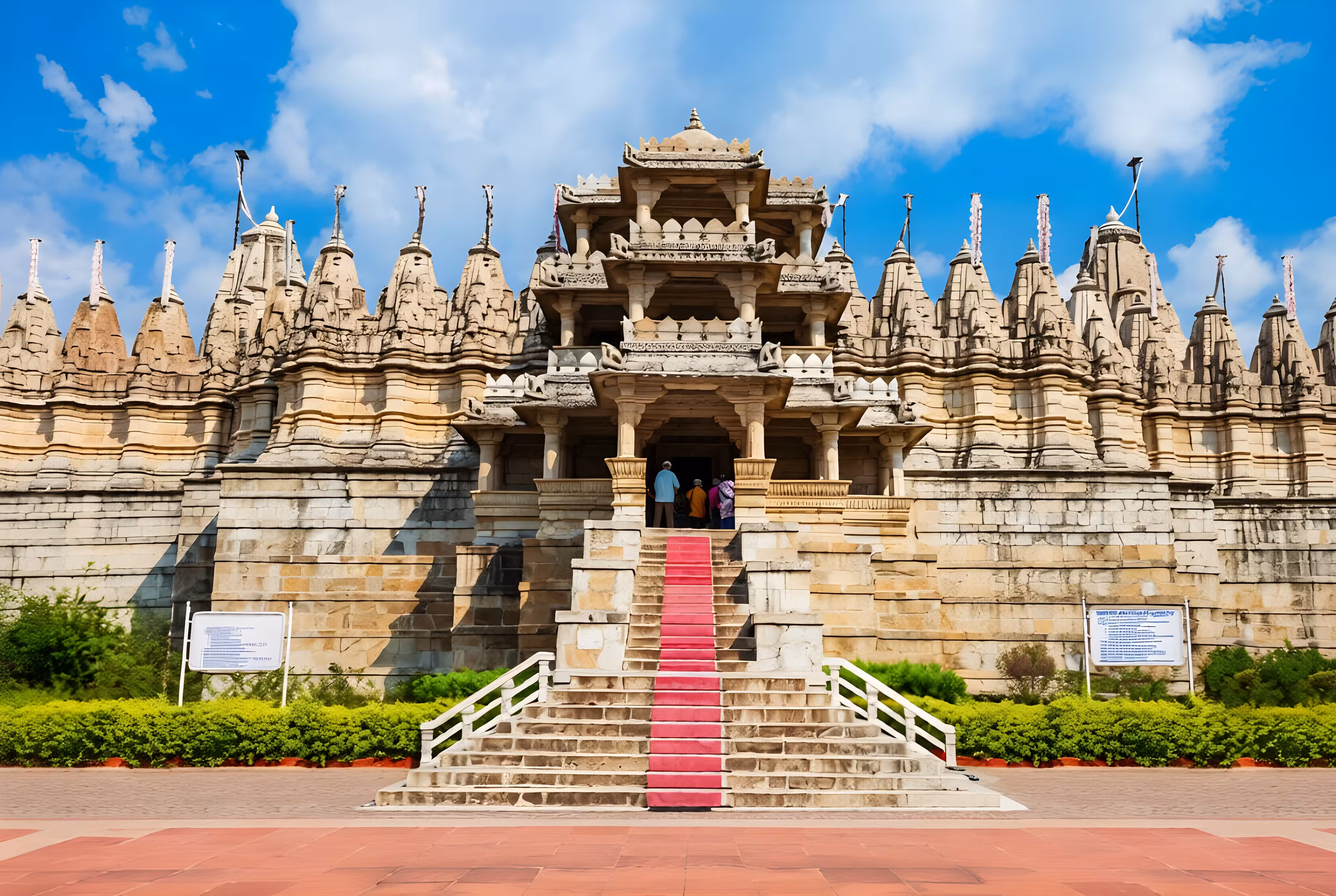 Templos Jainistas de Ranakpur con columnas talladas en mármol durante un viaje de lujo al norte de la India con Nepal