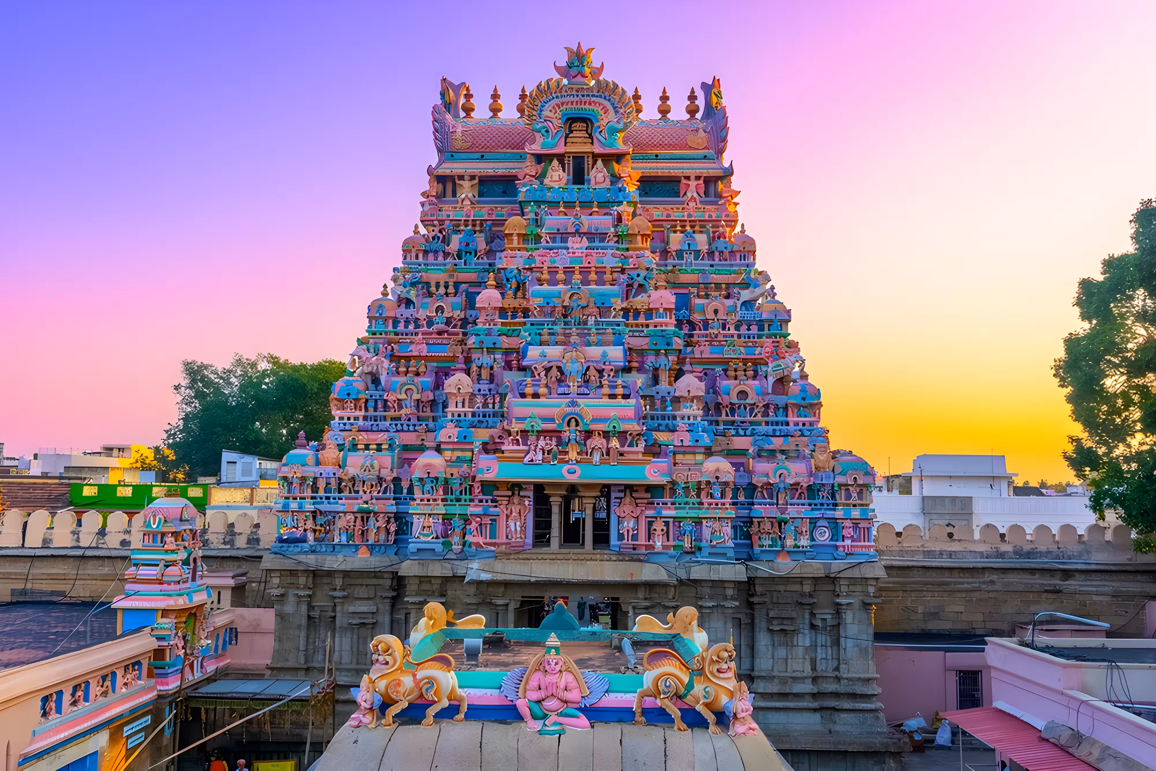 Rockfort Temple in Tiruchirappalli (Trichy), a historic Dravidian architecture site featured in luxury tours of South India