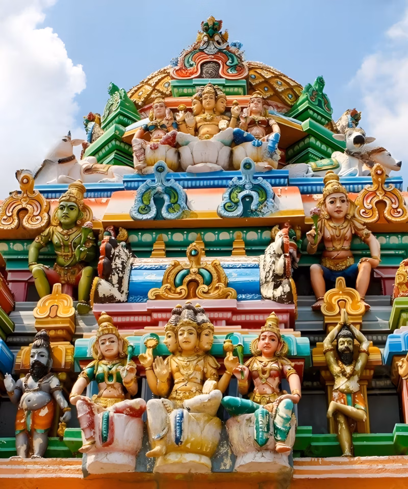 Kalpeshwar Temple in Chennai showcasing traditional Dravidian architecture, a sacred Hindu temple visited during luxury tours of South India